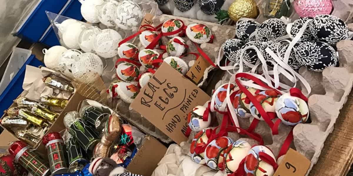 Holiday crafts for sale at Provincetown holiday market