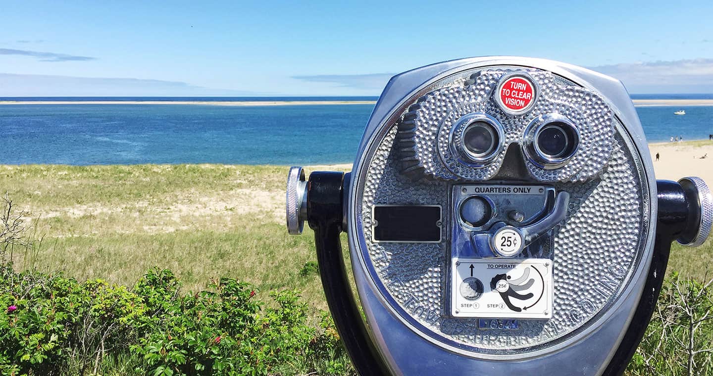 Picture of tower viewer showing a view of the beach