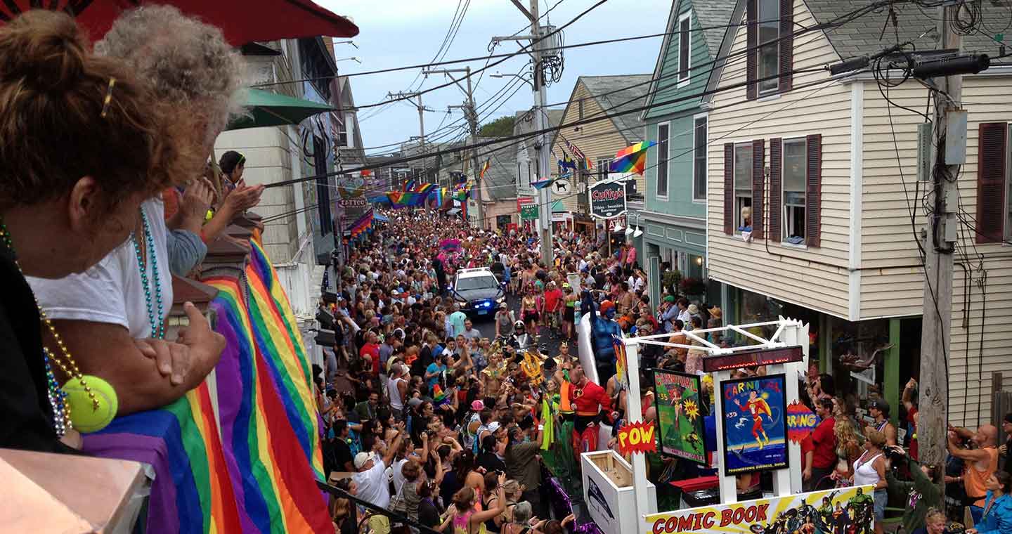 Provincetown Festival with people in the street.