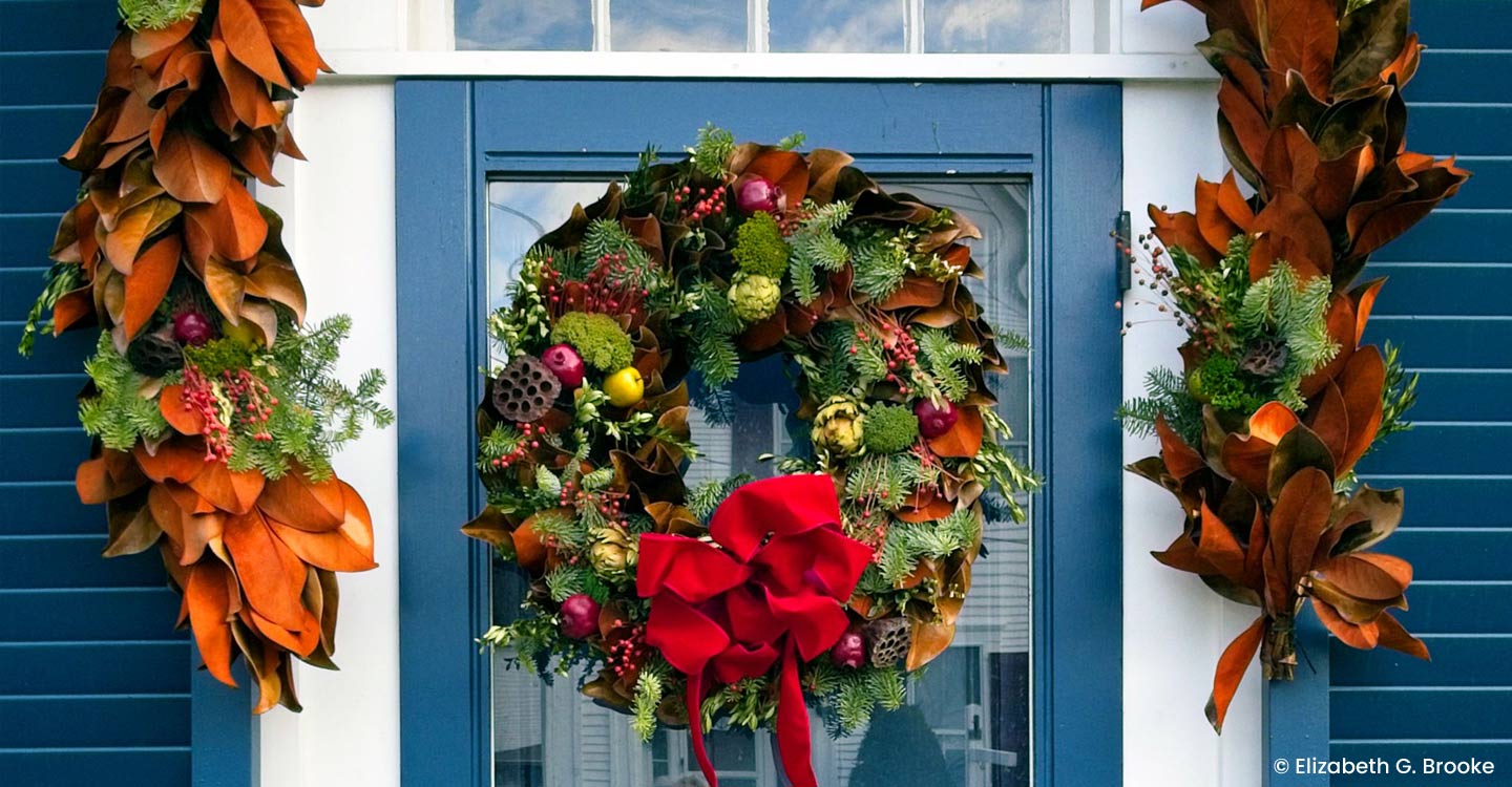 Provincetown Town Christmas Door Decorations © Elizabeth G. Brooke