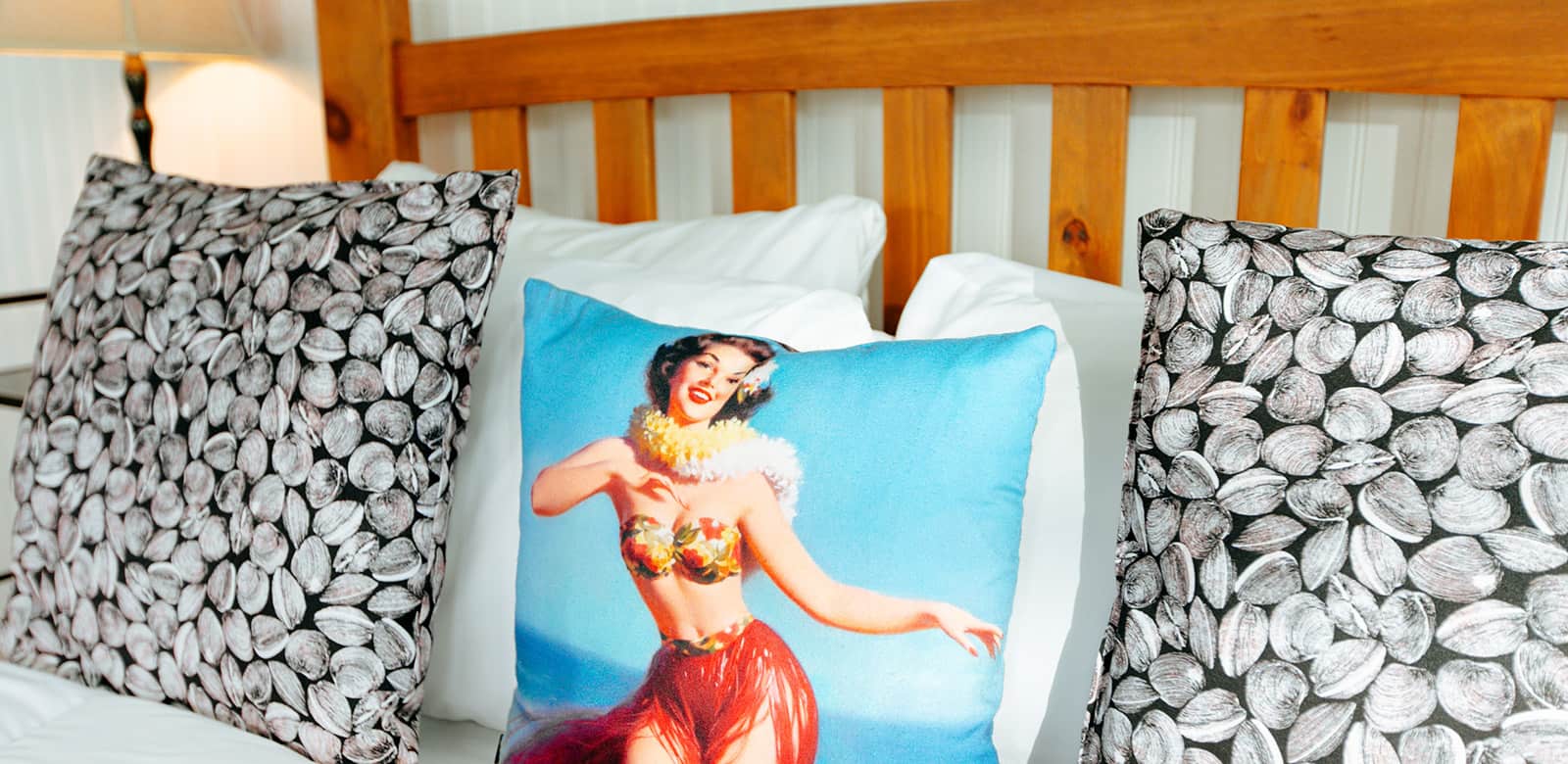 Throw pillows at Christopher in our lodging