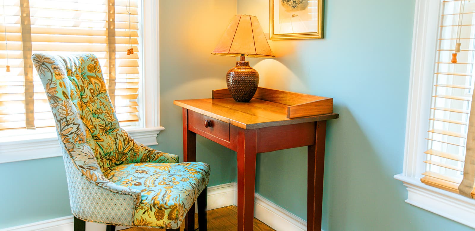 Small workspace at Dorothea Dix with chair and table