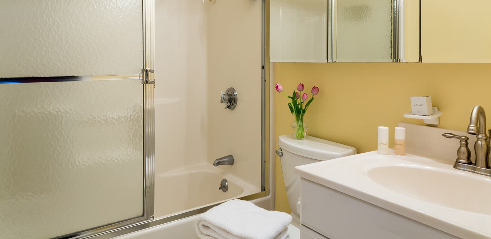 Bathroom with tub shower combo