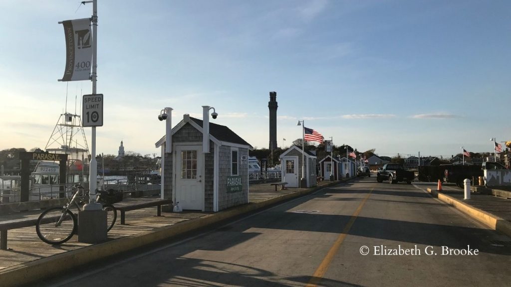 A road in Provincetown, MA along the harbor